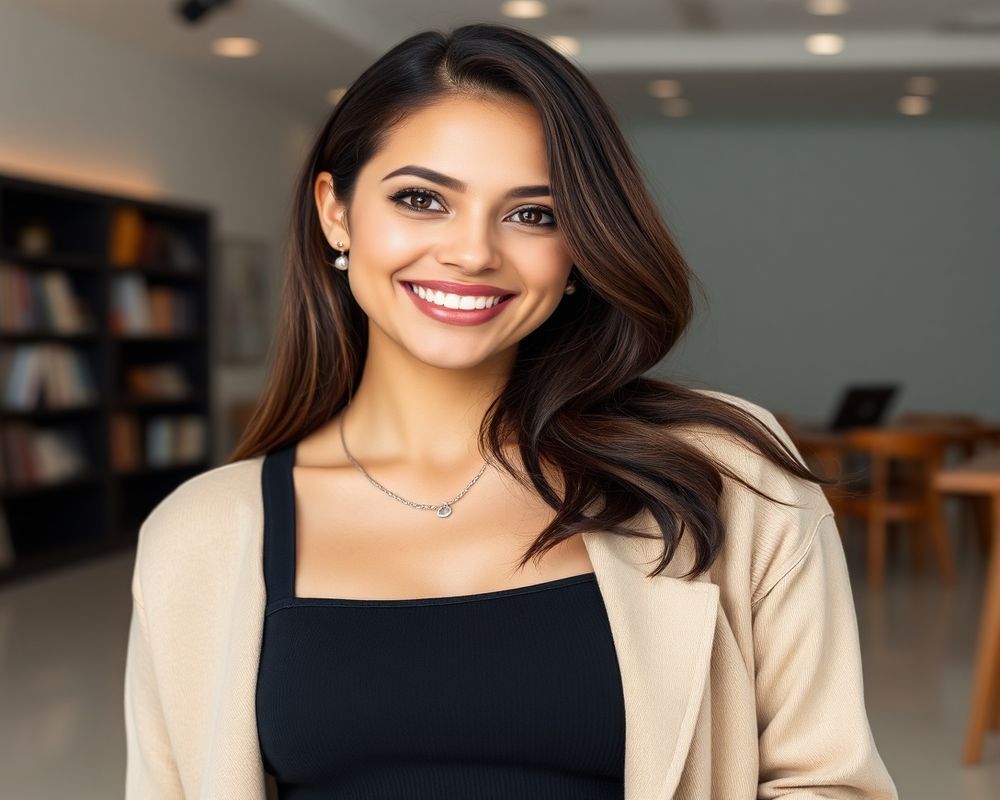 Camila Rodriguez commercial brand campaign with natural smile