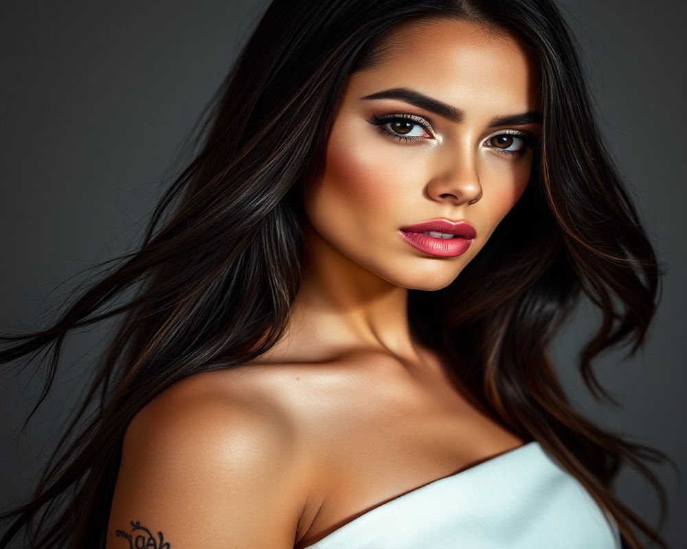 Camila Rojas high fashion editorial with dramatic lighting