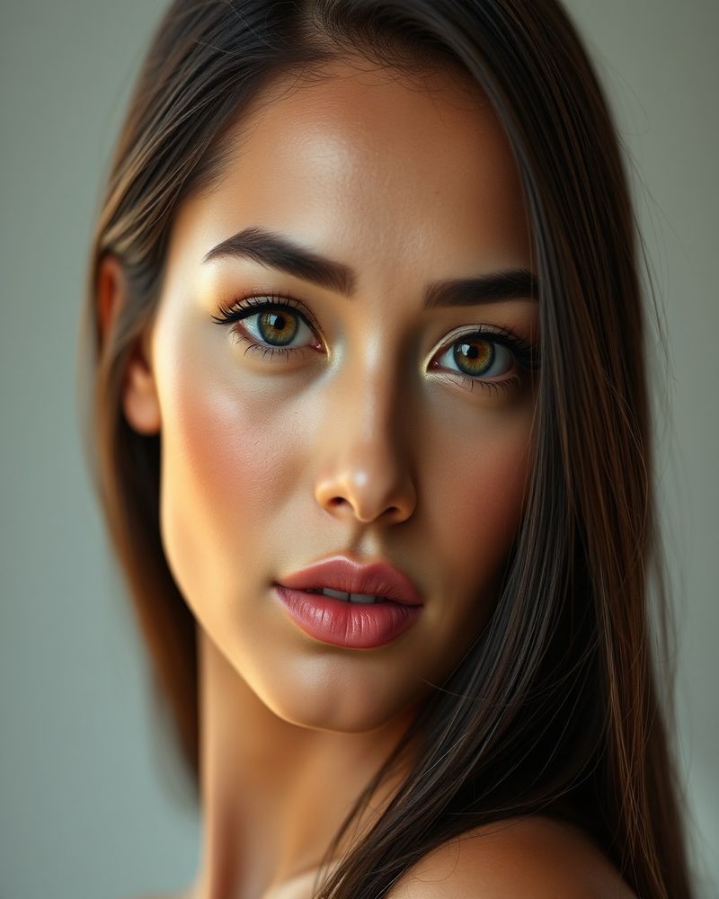 Camila Rojas beauty close-up portrait for cosmetics campaign