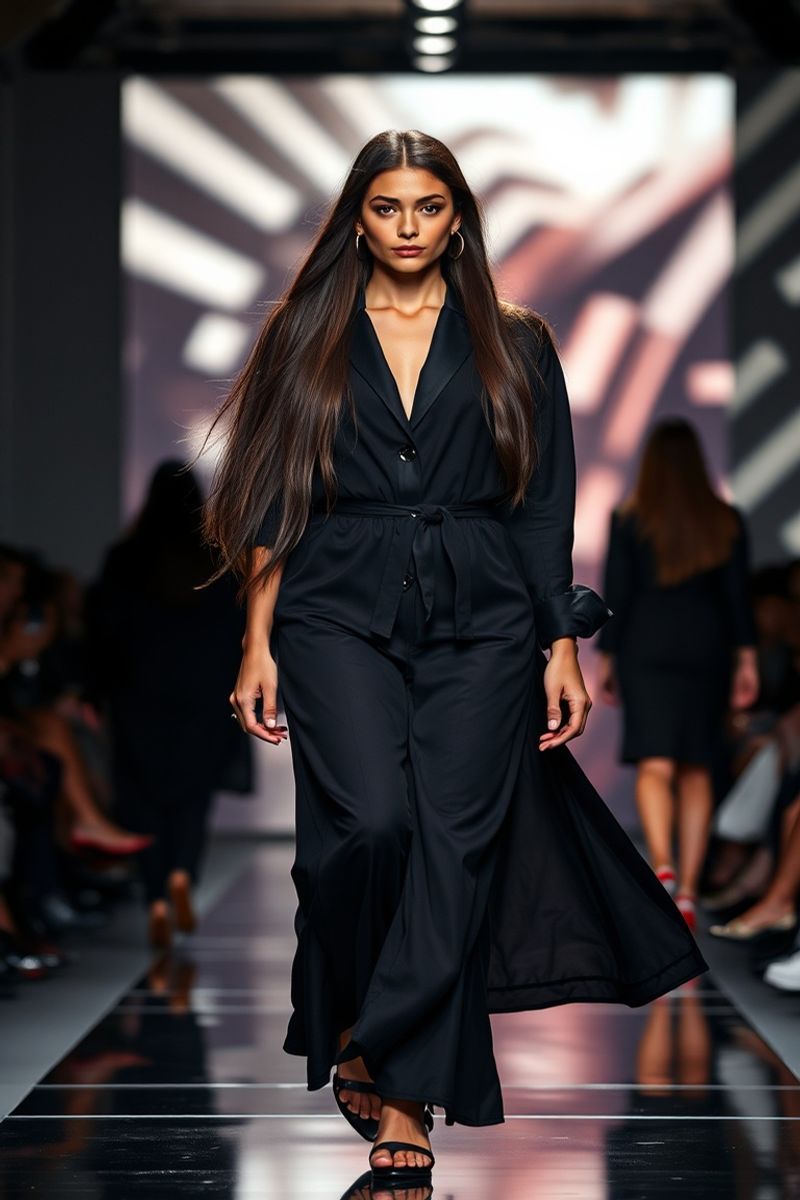 Camila Rojas fashion runway walk in designer clothing