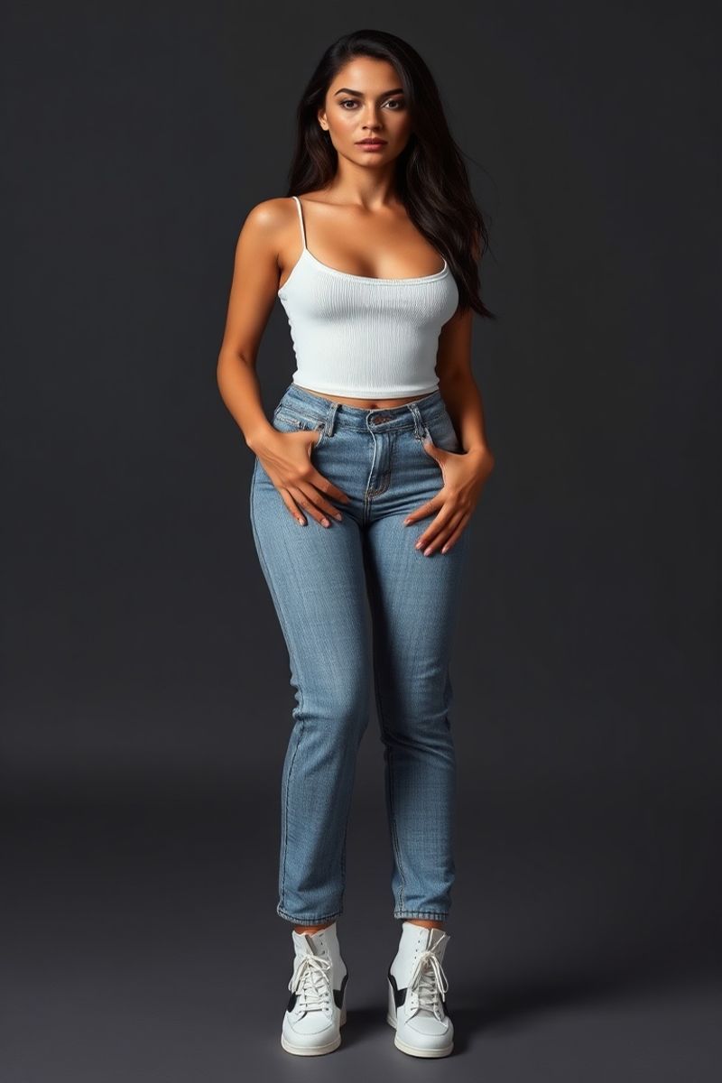 Camila Santos full body editorial pose