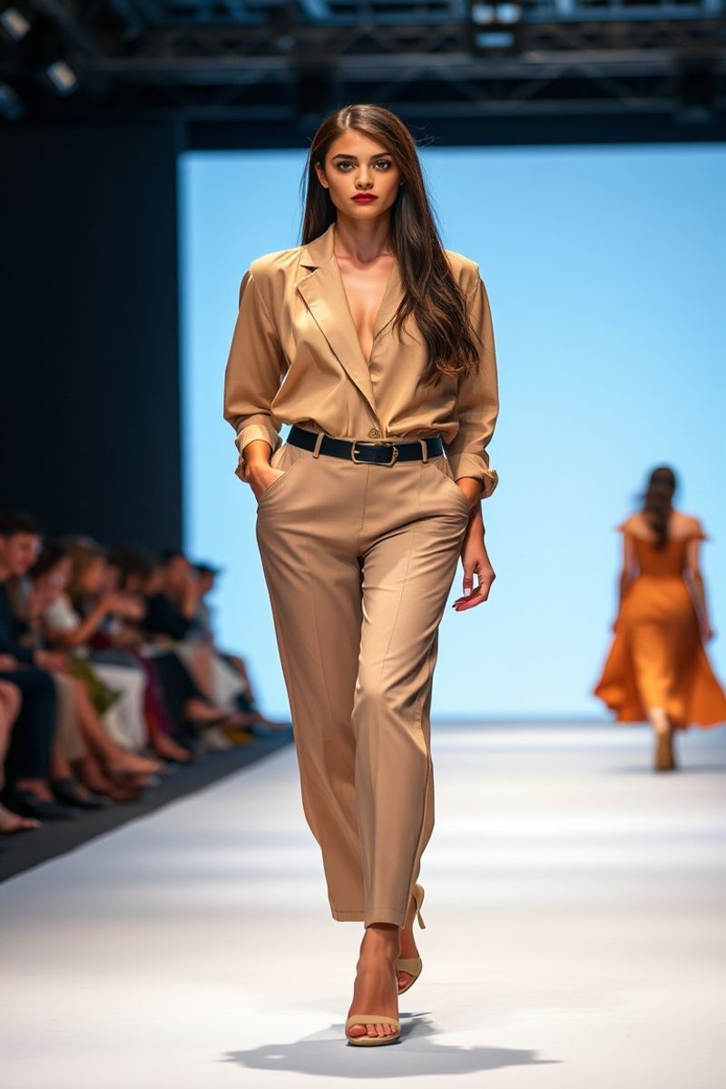 Camila Silva fashion runway walk in designer clothing