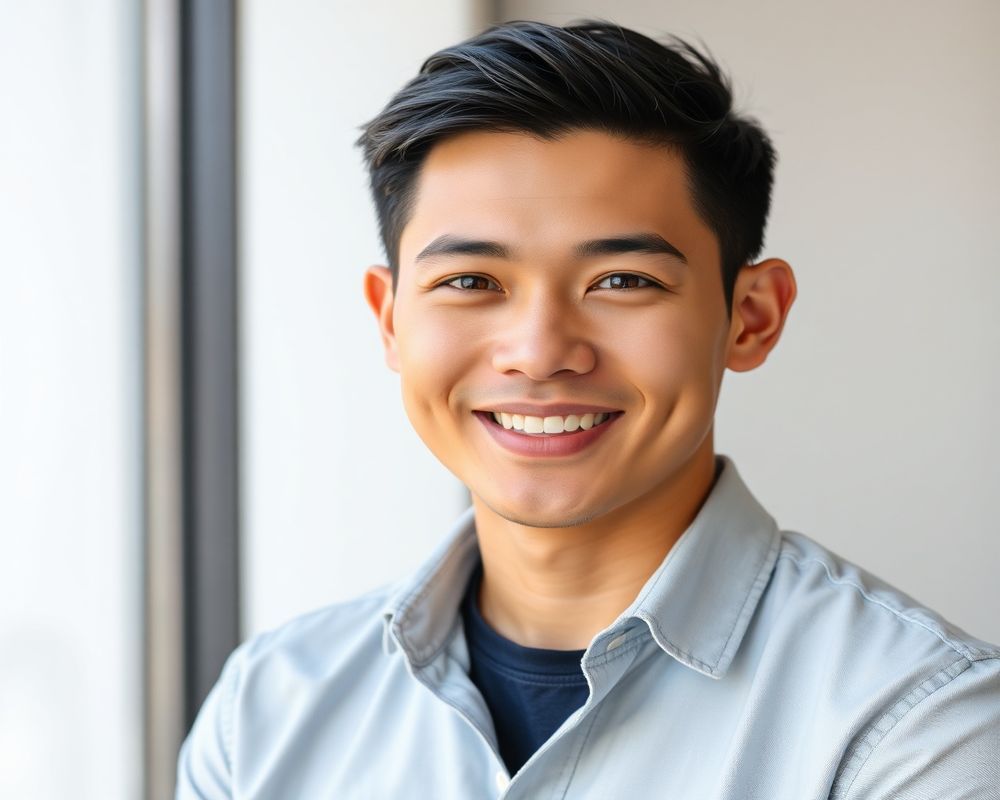 Carlo Reyes commercial brand campaign with natural smile