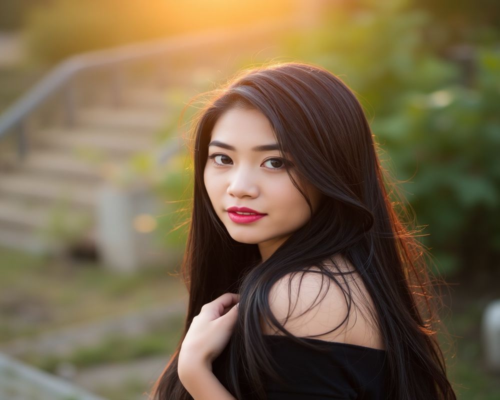 Carmen Reyes lifestyle personality shot in natural outdoor setting with golden hour light