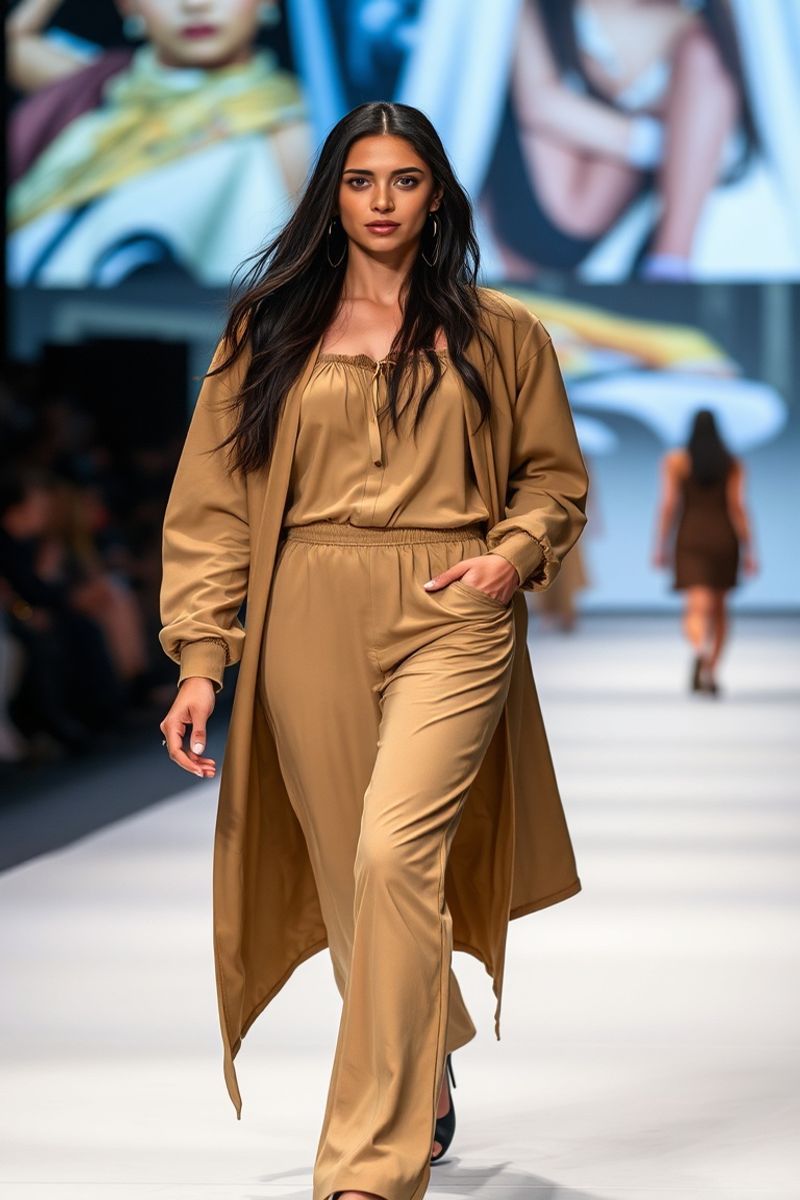 Carolina Ferreira fashion runway walk in designer clothing