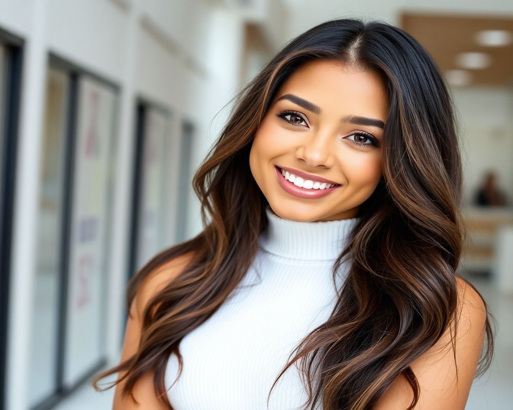 Carolina Ferreira commercial brand campaign with natural smile