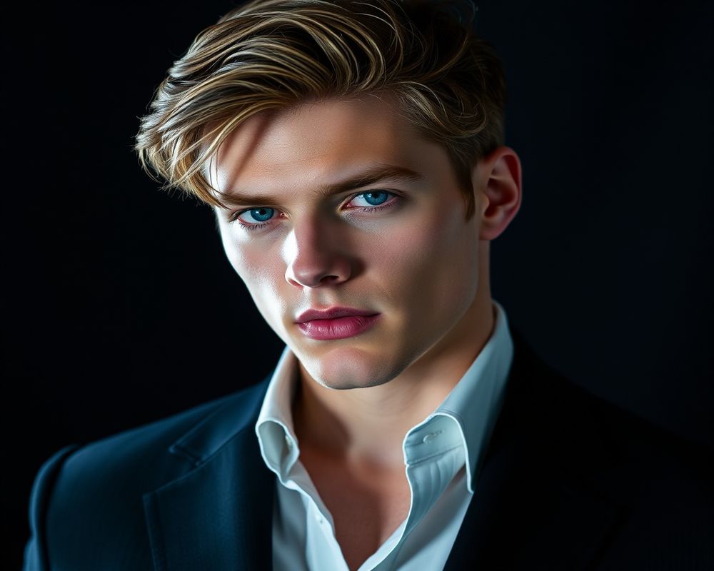 Carter Hayes high fashion editorial with dramatic lighting