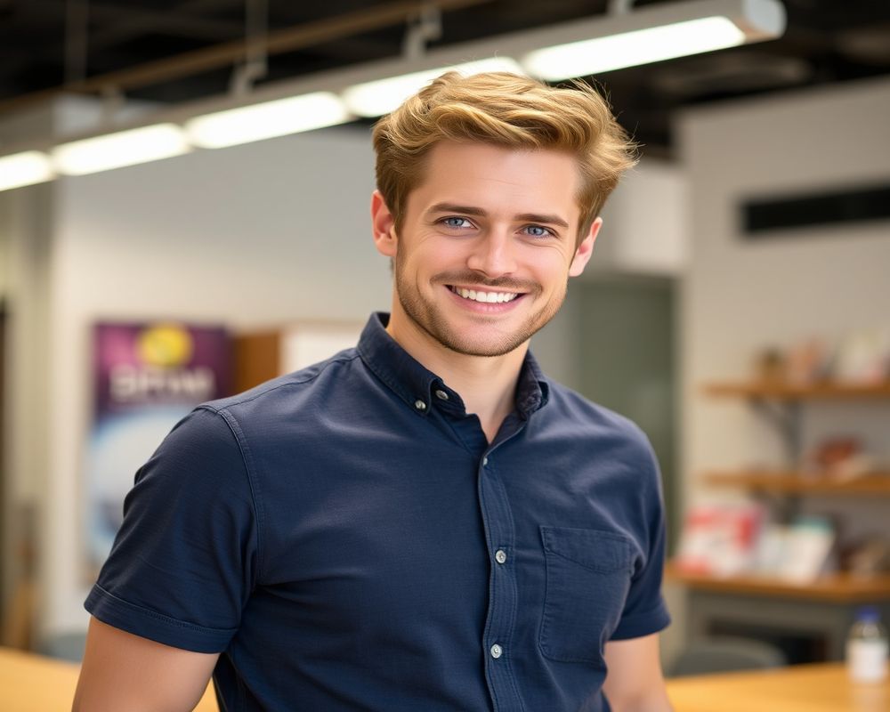 Carter Hayes commercial brand campaign with natural smile