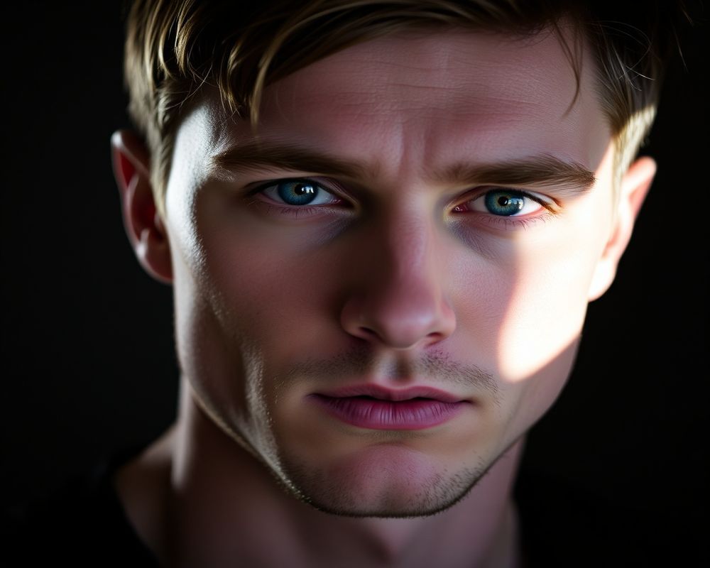 Carter Hayes artistic creative portrait with dramatic shadows