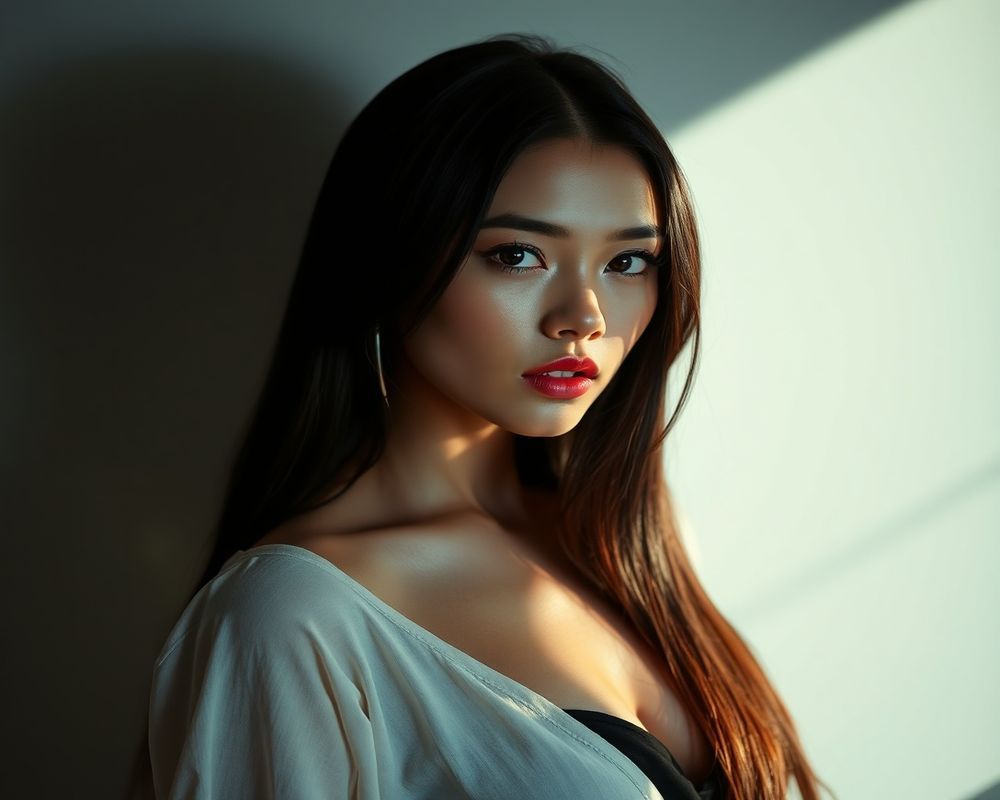 Catalina Reyes high fashion editorial with dramatic lighting