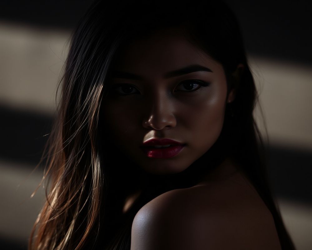 Catalina Reyes artistic creative portrait with dramatic shadows