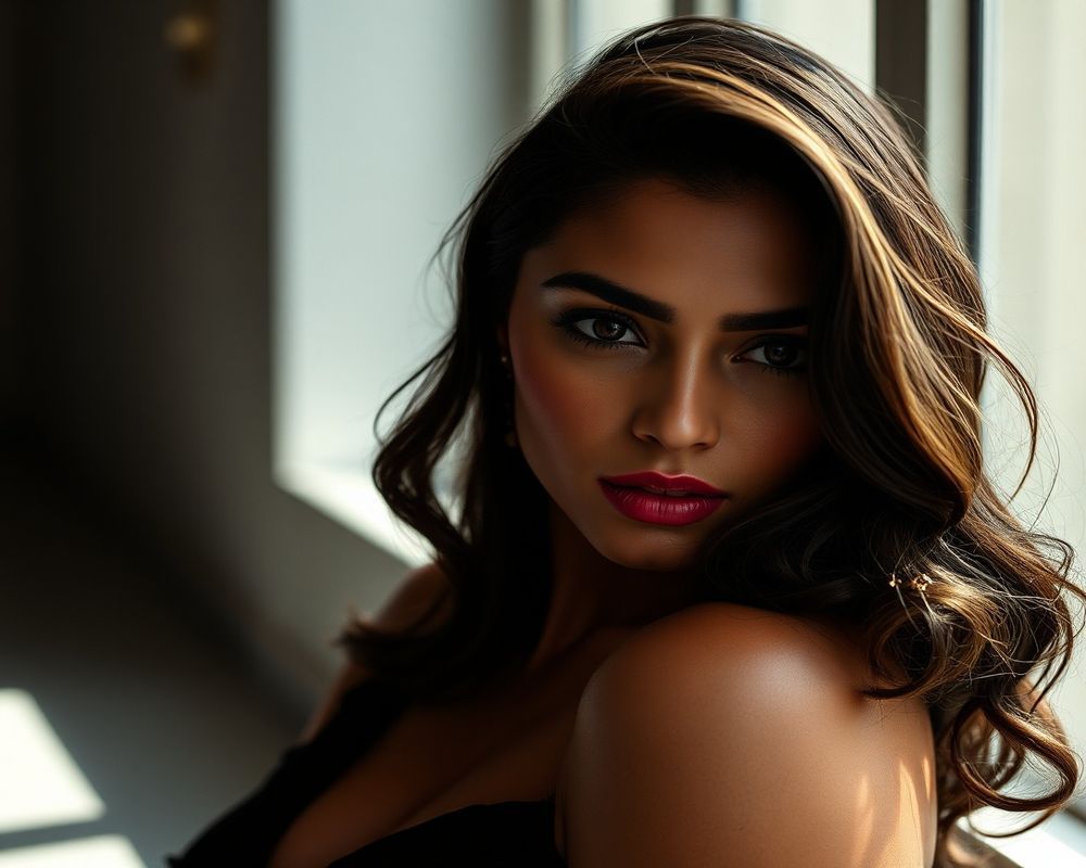 Catalina Russo high fashion editorial with dramatic lighting