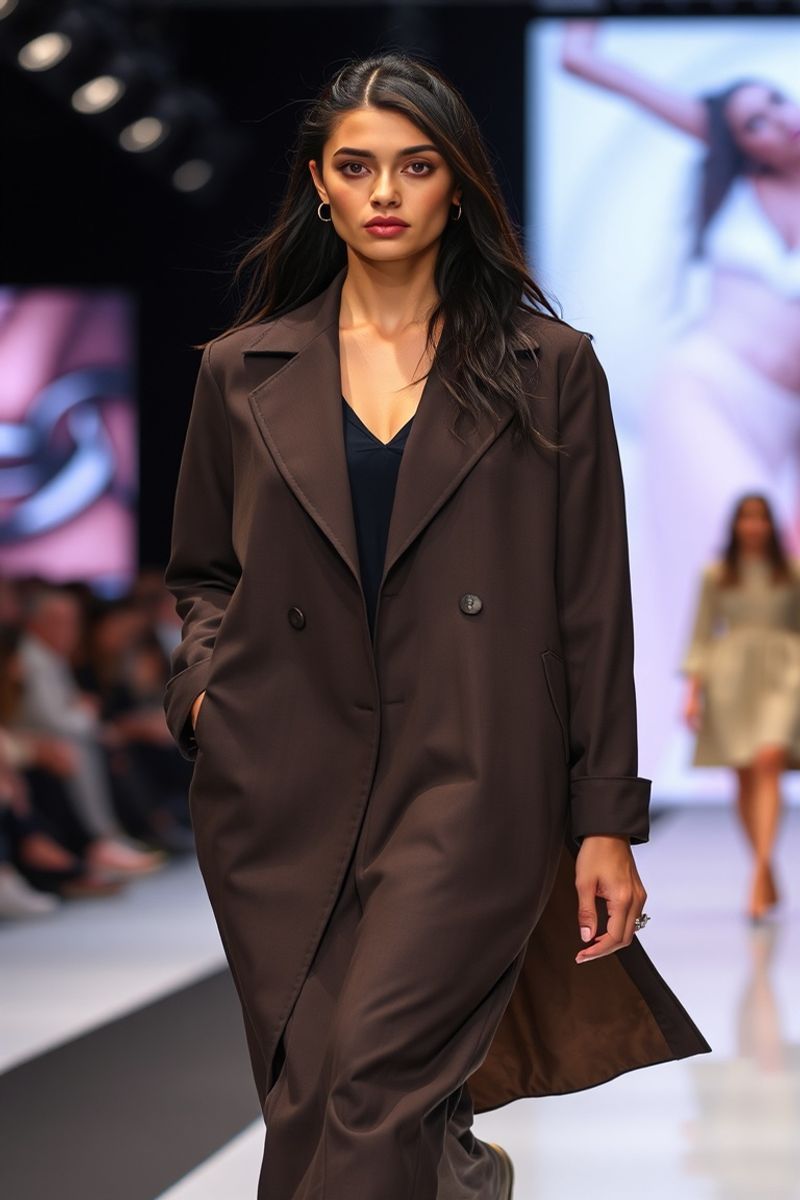 Catalina Russo fashion runway walk in designer clothing