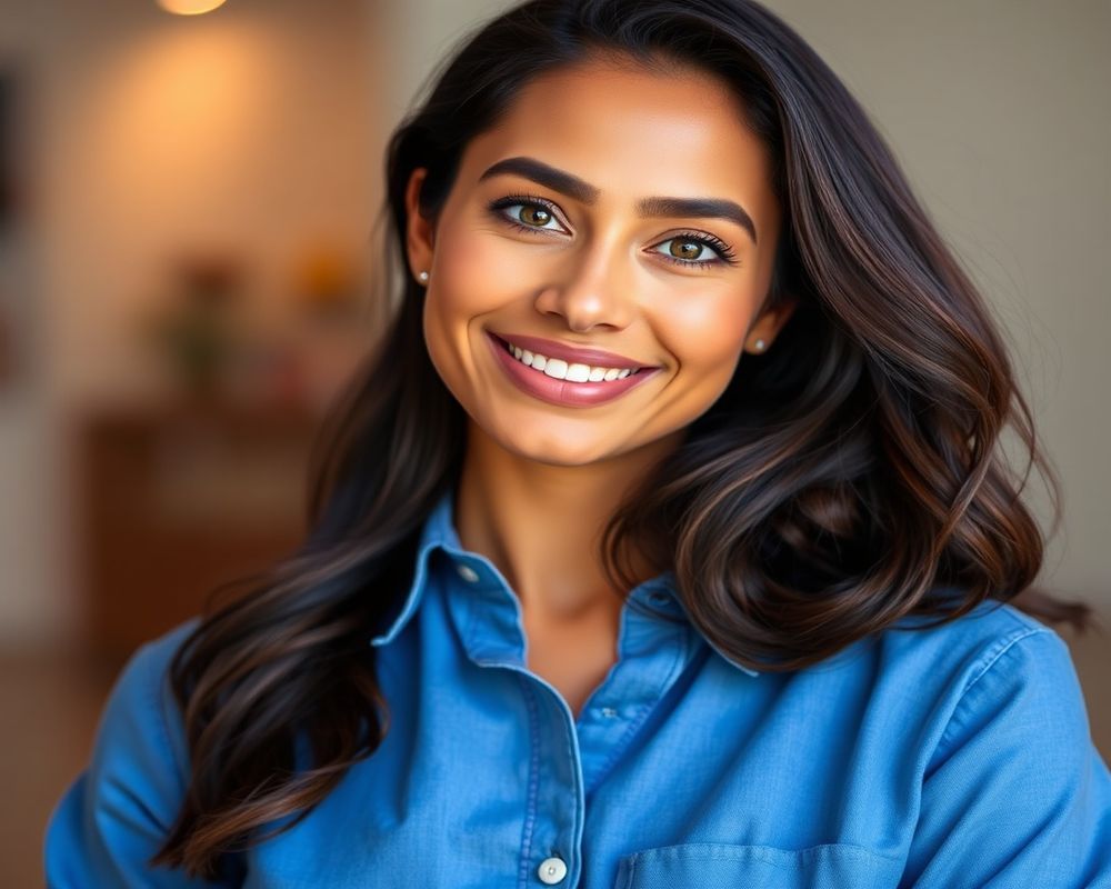 Catalina Russo commercial brand campaign with natural smile