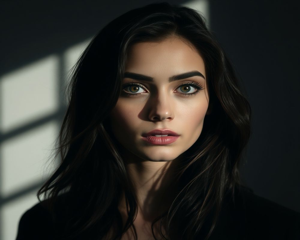 Catalina Russo artistic creative portrait with dramatic shadows