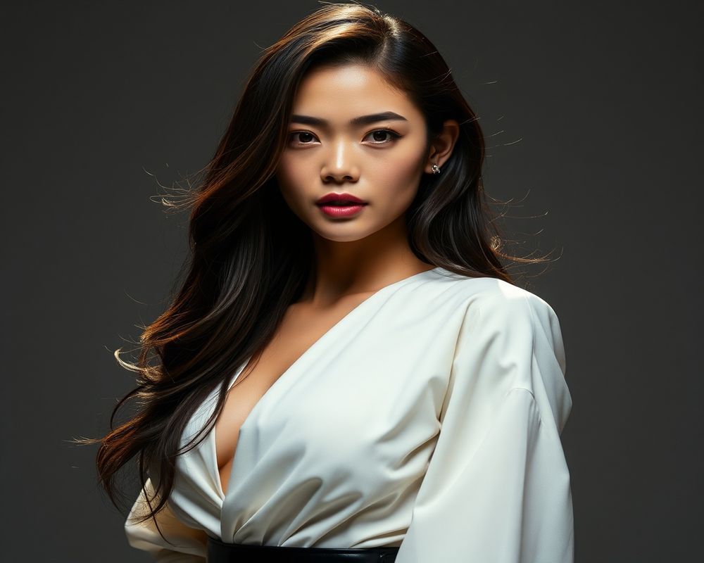 Catalina Velasco high fashion editorial with dramatic lighting