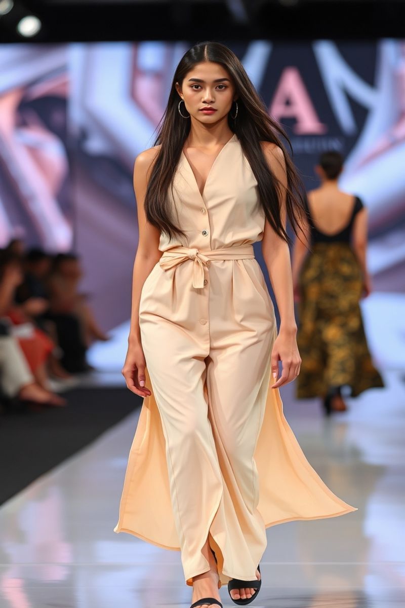 Catalina Velasco fashion runway walk in designer clothing