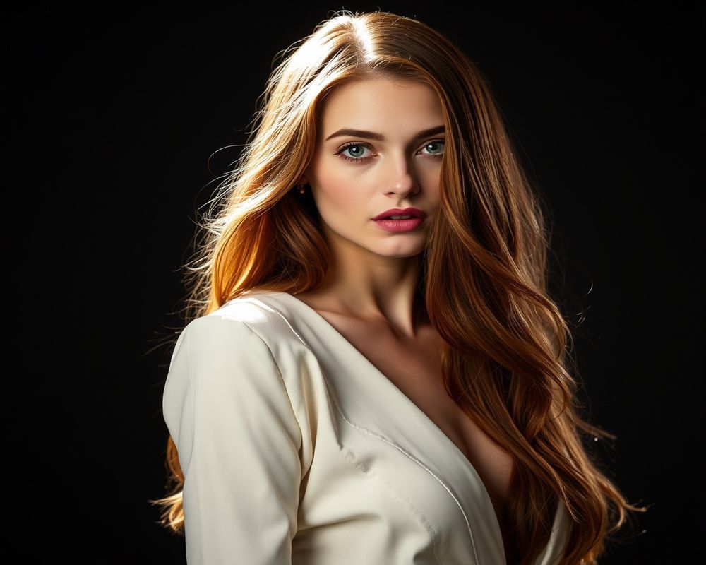 Charlotte Morrison high fashion editorial with dramatic lighting