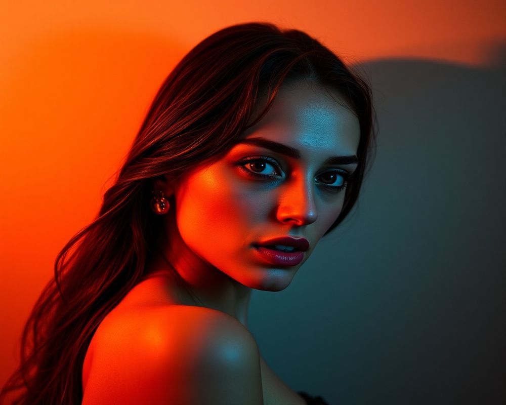 Chiara Bellini high fashion editorial with dramatic lighting