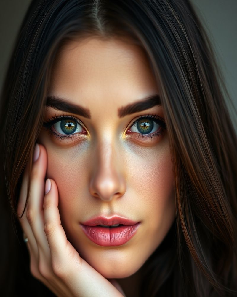 Chiara Bellini beauty close-up portrait with soft lighting