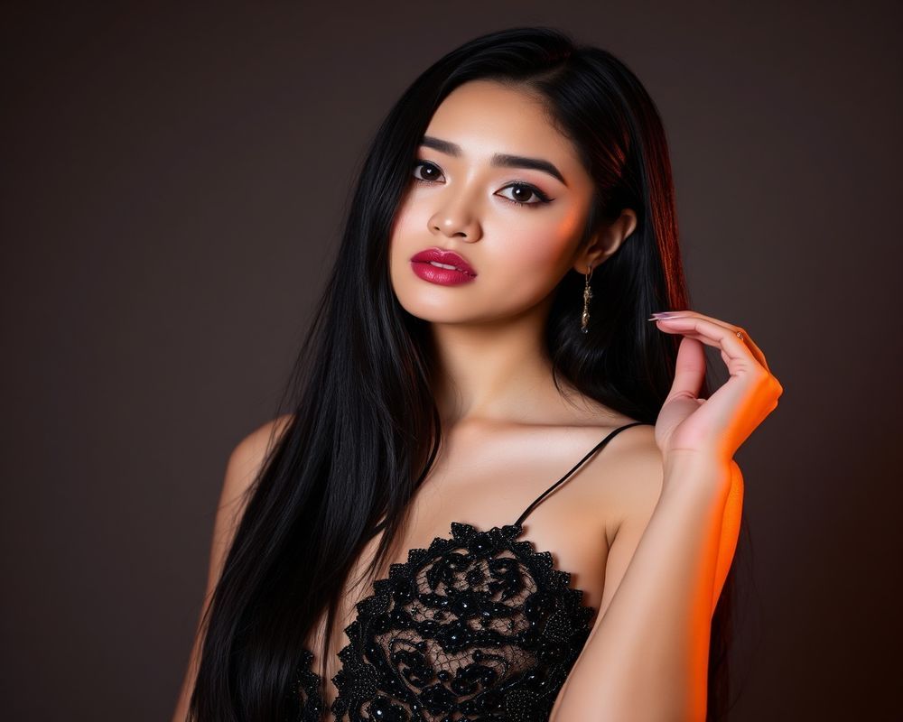 Clarisse Mendoza high fashion editorial with dramatic lighting