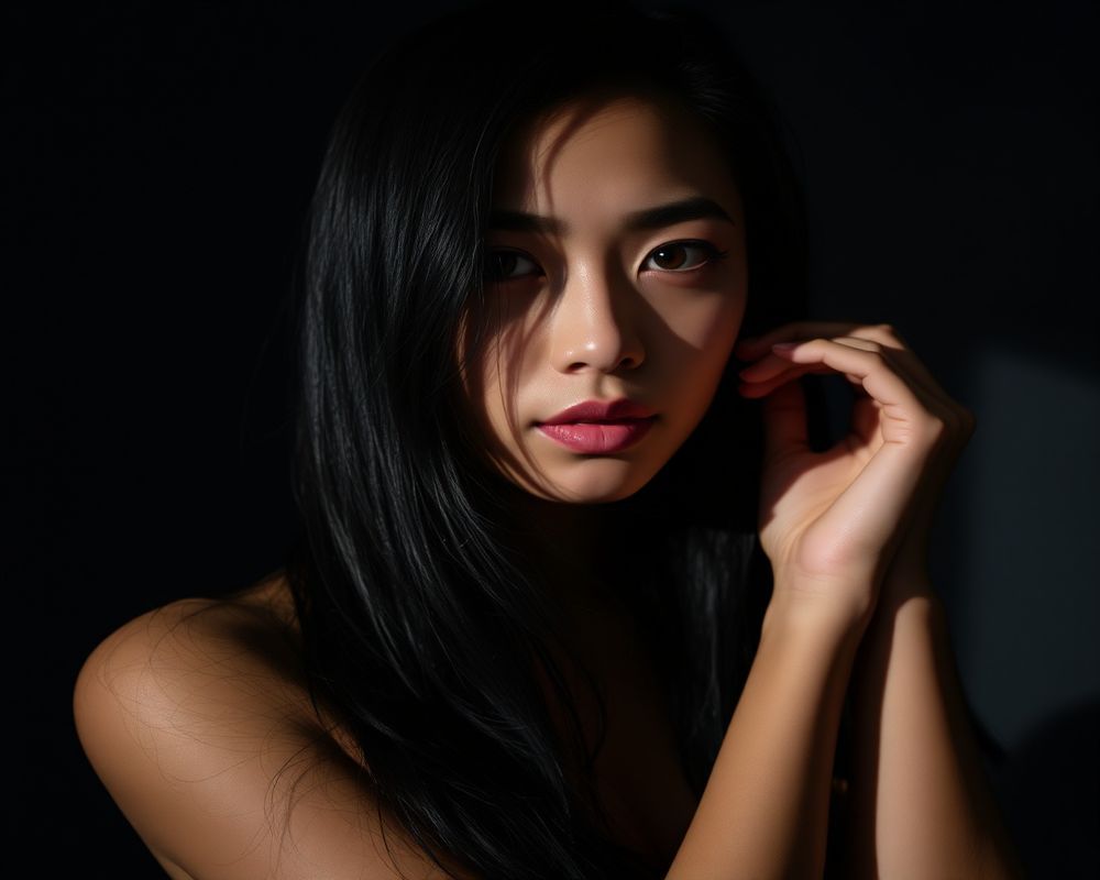 Clarisse Mendoza artistic creative portrait with dramatic shadows