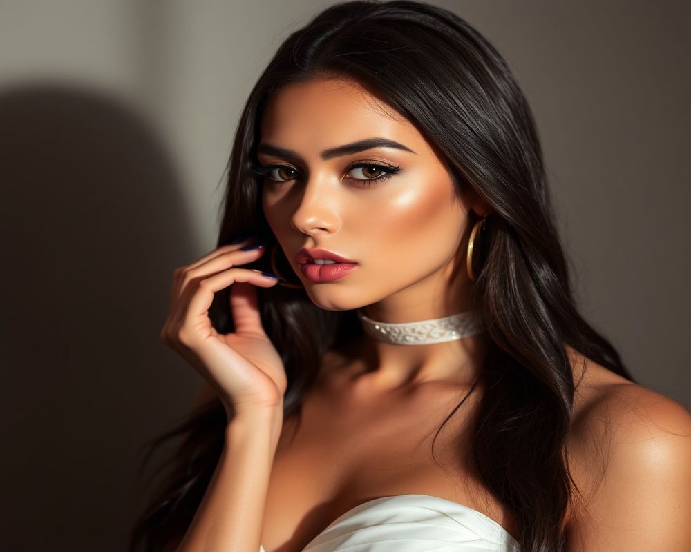 Daniela Arango high fashion editorial with dramatic lighting