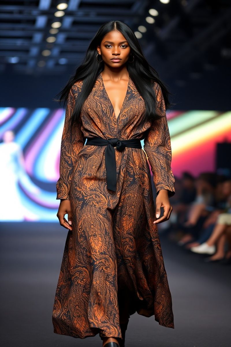 Desta Solomon fashion runway walk in designer clothing