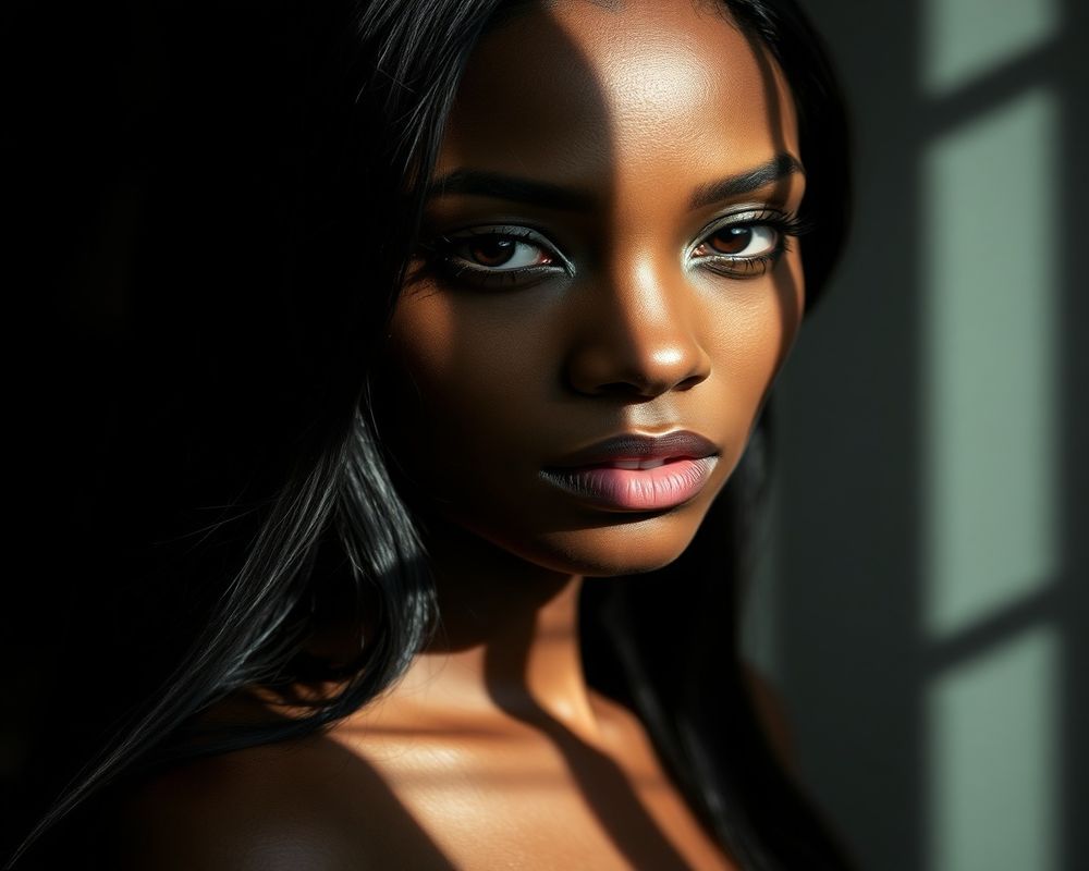 Desta Solomon artistic creative portrait with dramatic shadows