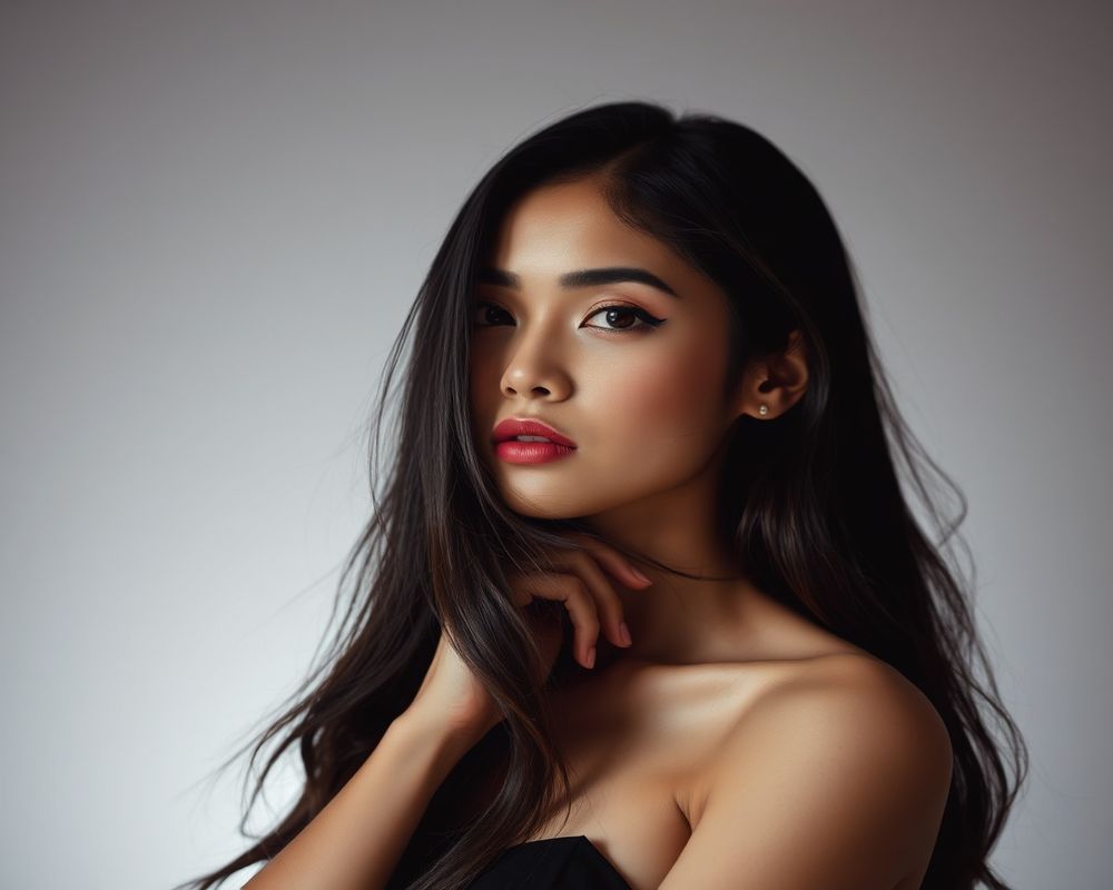 Devi Kusuma high fashion editorial photoshoot with dramatic lighting