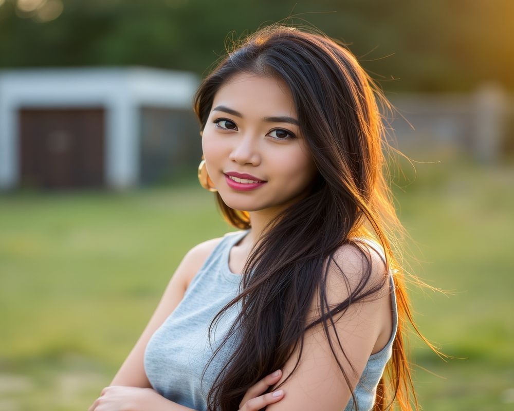 Devi Kusuma lifestyle personality shot in natural outdoor setting