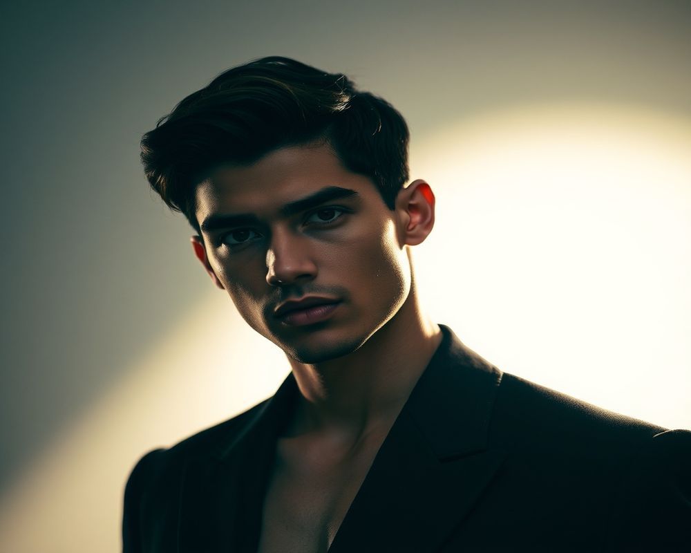 Diego Martinez high fashion editorial with dramatic lighting