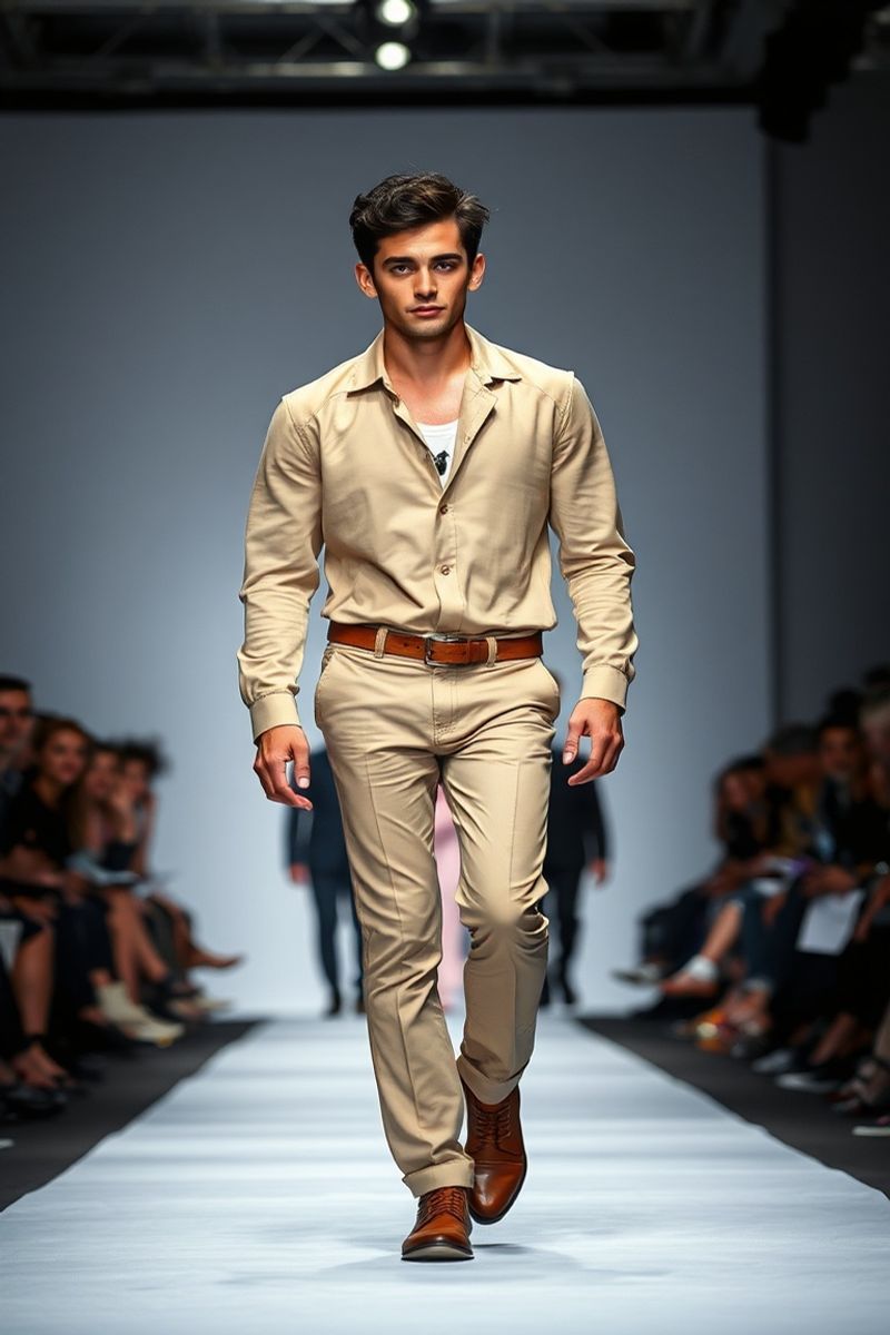 Diego Martinez fashion runway walk in designer clothing