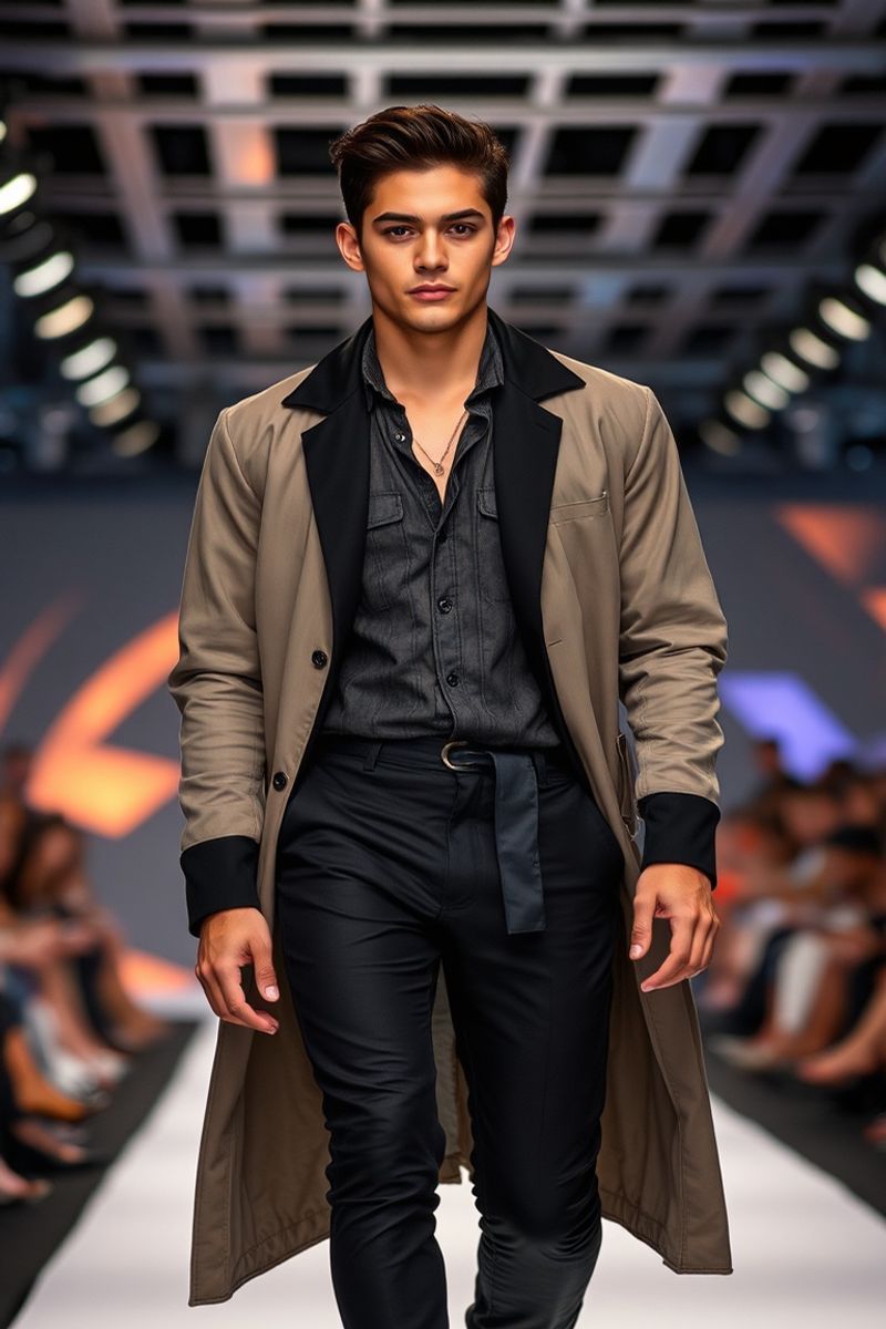 Diego Ramírez fashion runway walk in designer clothing