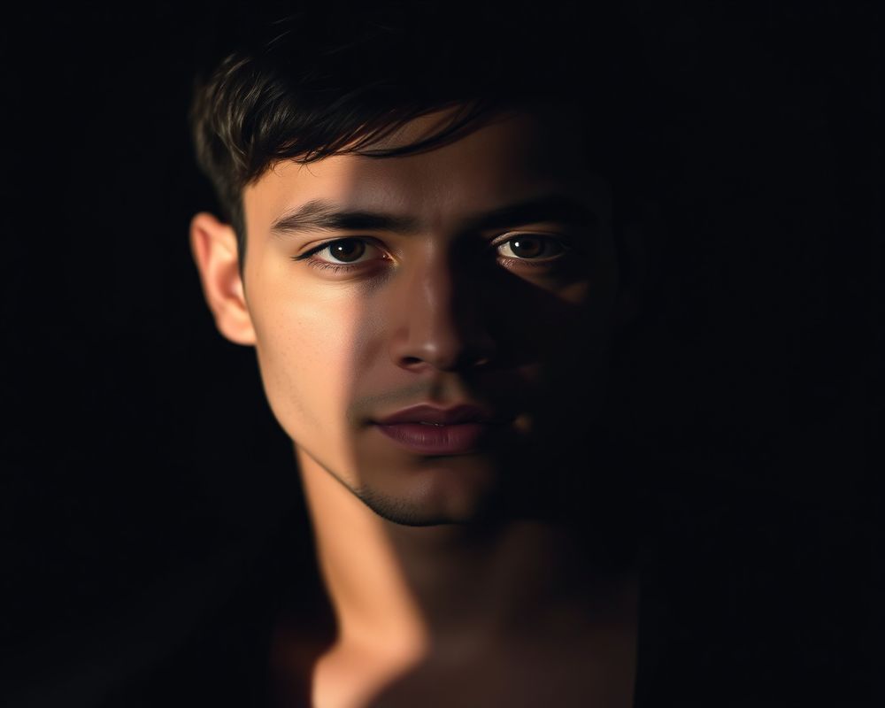 Diego Ramírez artistic creative portrait with dramatic shadows