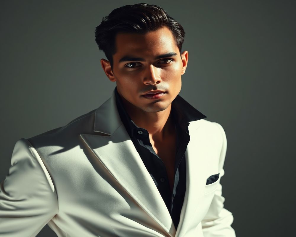 Diego Santana high fashion editorial with dramatic lighting