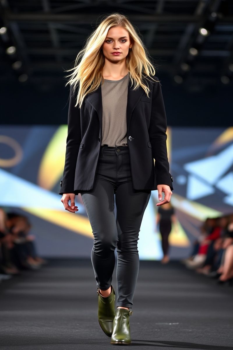 Elena Novak fashion runway walk in designer clothing