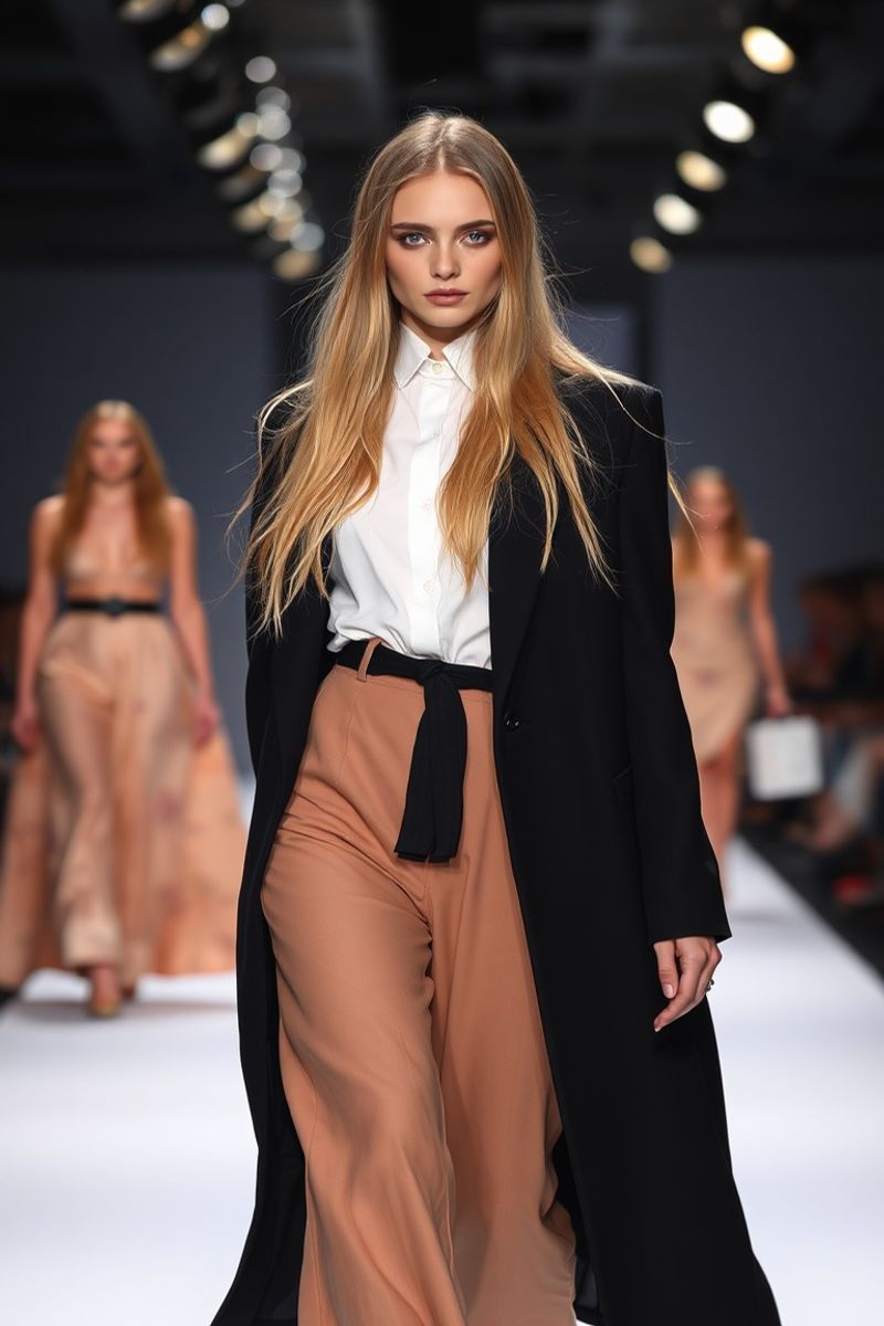 Elena Volkov fashion runway walk in designer clothing