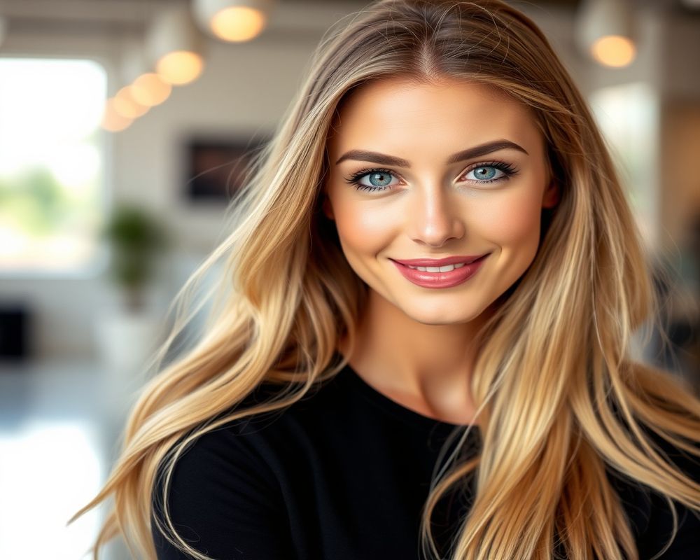 Elena Volkov commercial brand campaign with natural smile