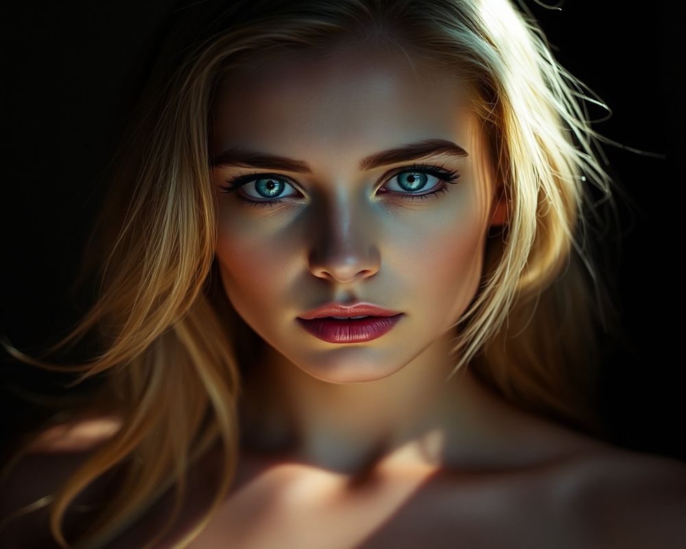 Emily Thornton artistic creative portrait with dramatic shadows