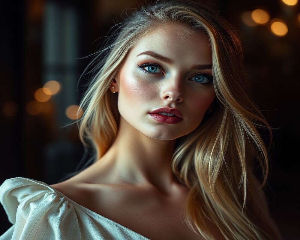 Emma Fitzgerald high fashion editorial with dramatic lighting