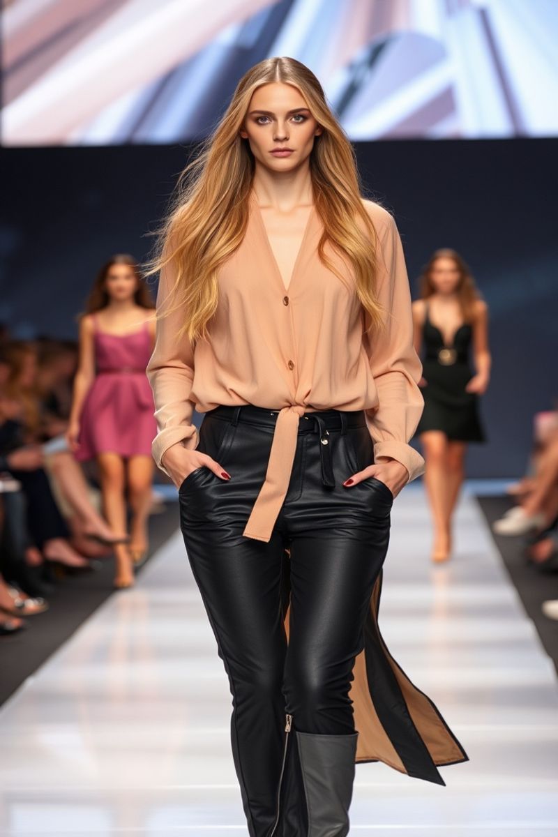 Emma Fitzgerald fashion runway walk in designer clothing