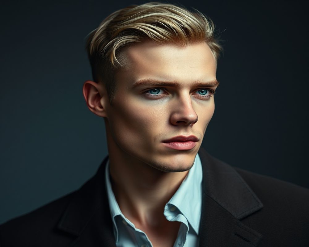 Erik Larsson high fashion editorial with dramatic lighting