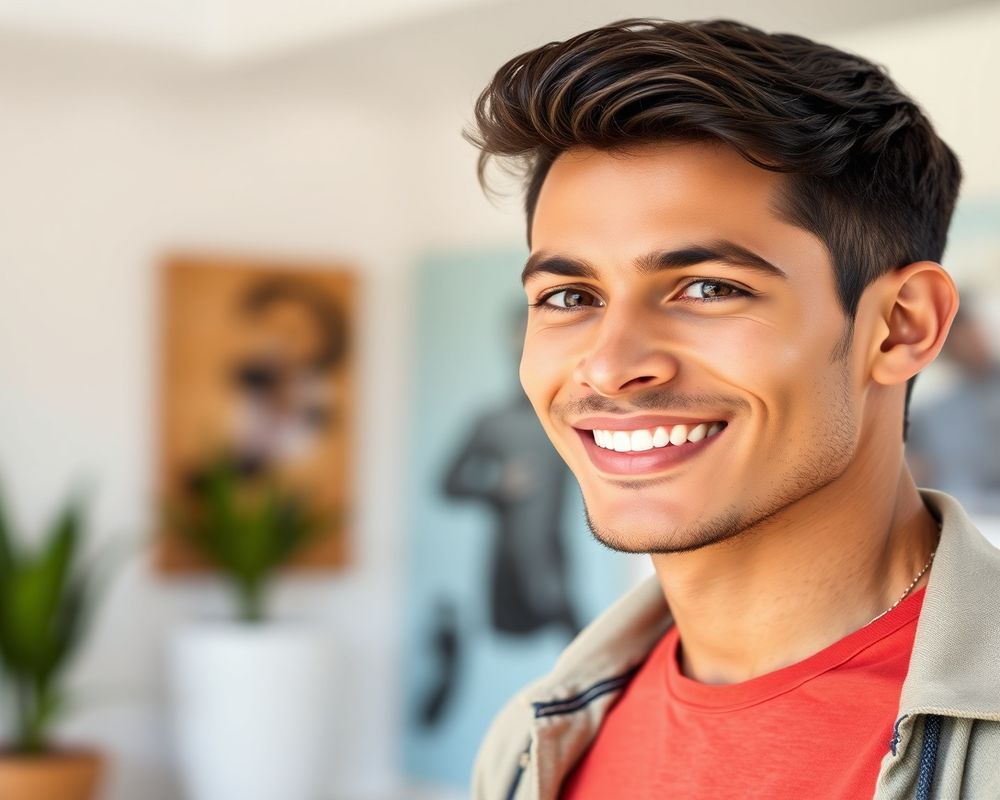 Gabriel Alves commercial brand campaign with natural smile