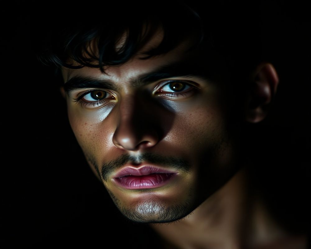 Gabriel Alves artistic creative portrait with dramatic shadows