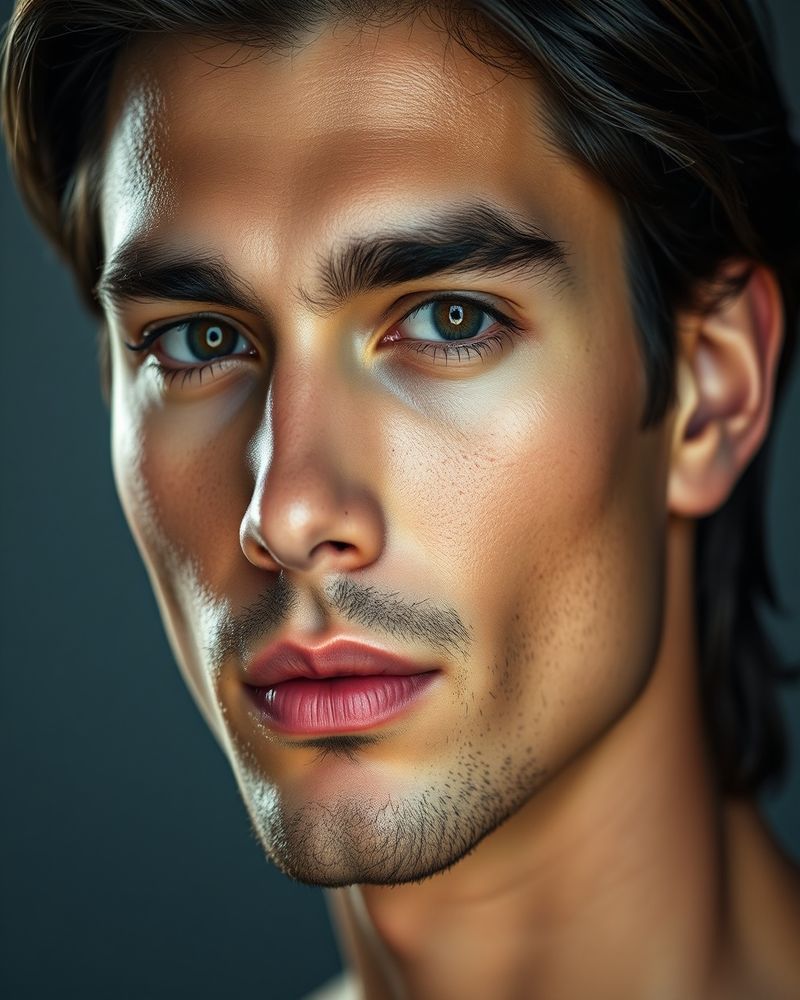 Gabriel Carvalho beauty close-up portrait with soft lighting