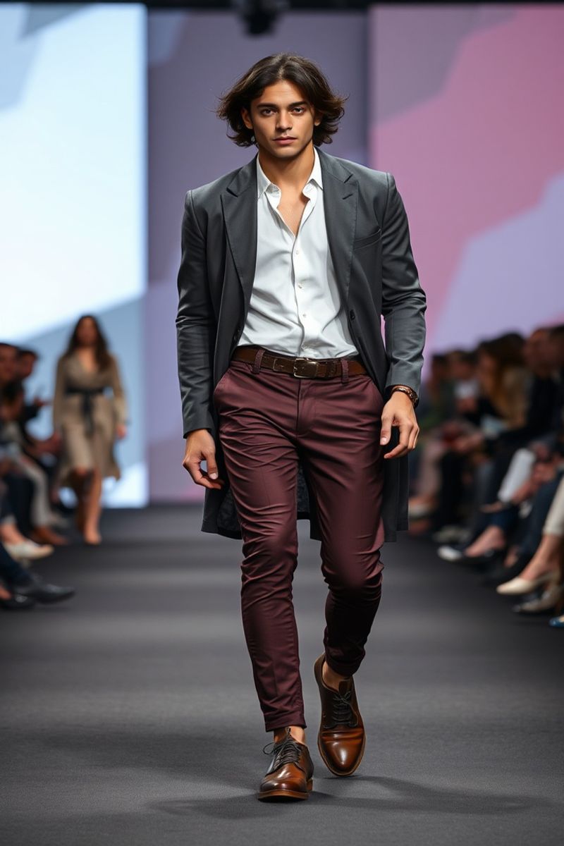 Gabriel Carvalho fashion runway walk in designer clothing