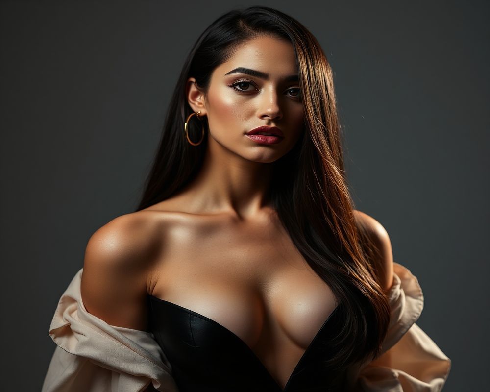 Gabriela Santos high fashion editorial with dramatic lighting