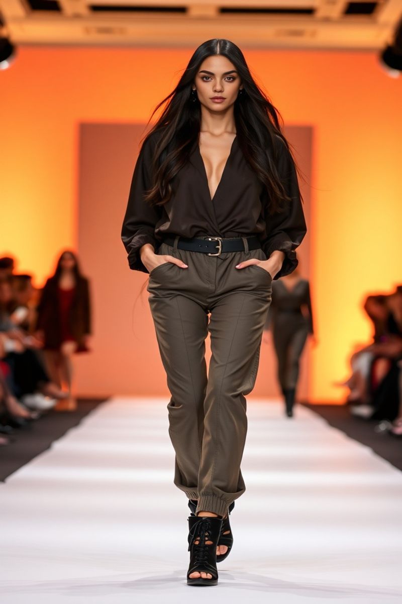 Gabriela Santos fashion runway walk in designer clothing