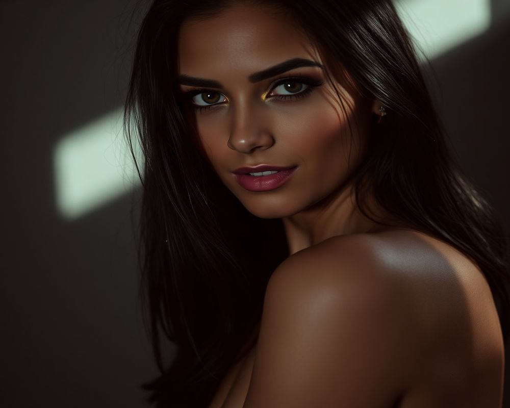 Gabriela Santos artistic creative portrait with dramatic shadows